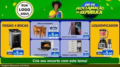 Modelo de TV para TV Horizontal com o tema Dia Da Proclamação Da República para Móveis e Eletro