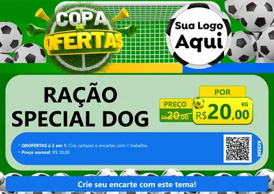 Modelo de Cartaz para Cartaz A4 Horizontal com o tema Copa De Ofertas para Pet Shop