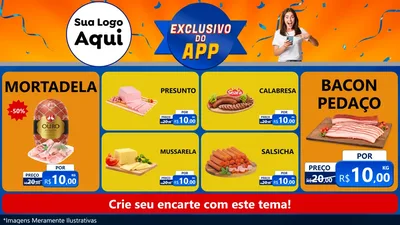 Modelo de TV para TV Horizontal com o tema Exclusivo do Aplicativo para Frios e Laticínios