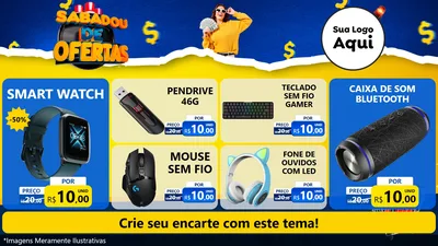 Modelo de TV para TV Horizontal com o tema Sabadou de Ofertas para Informática