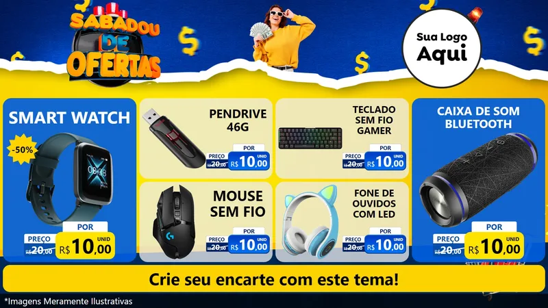 Modelo de TV para TV Horizontal com o tema Sabadou de Ofertas para Informática