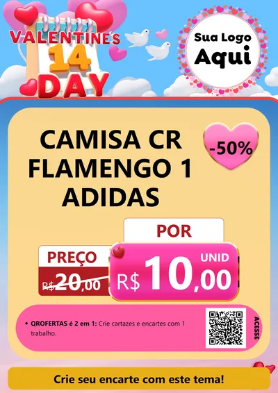 Modelo de Cartaz para Cartaz A4 Vertical com o tema Valentine's Day para Roupas e acessórios