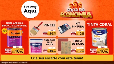Modelo de TV para TV Horizontal com o tema Sexta da Economia para Tintas e Ferramentas