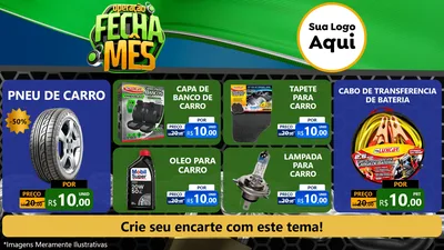 Modelo de TV para TV Horizontal com o tema Operação Fecha Mês para Auto peças