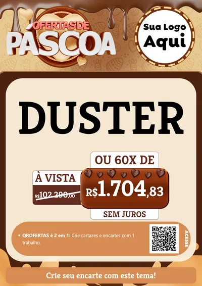 Modelo de Cartaz para Cartaz A4 Vertical com o tema Ofertas de Páscoa para Concessionaria de Carros