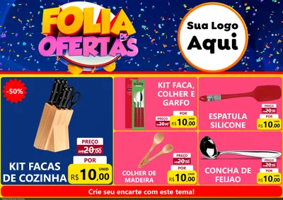 Modelo de Encarte para Encarte A4 Horizontal com o tema Folia de Ofertas para Utilidades Domésticas
