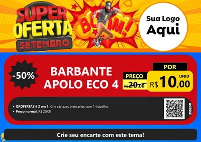 Modelo de Cartaz para Cartaz A4 Horizontal com o tema Super Oferta Setembro para Armarinho e Aviamentos