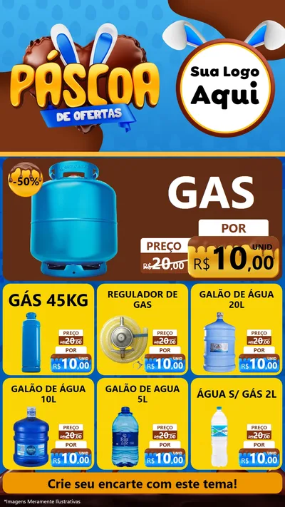 Modelo de Rede Social para Stories com o tema Páscoa de Ofertas para Água e gás