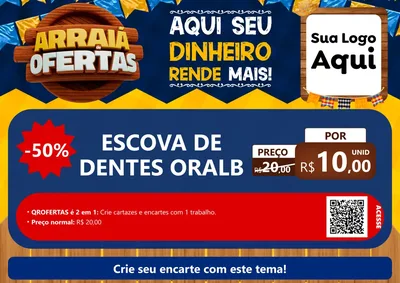 Modelo de Cartaz para Cartaz A4 Horizontal com o tema Arraiá de Ofertas - Junina para Higiene Pessoal