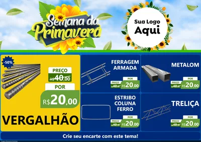 Modelo de Encarte para Encarte A4 Horizontal com o tema Semana da Primavera para Ferragens
