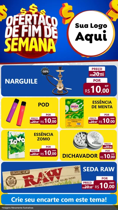 Modelo de TV para TV Vertical com o tema Ofertaço de Fim de Semana para Tabacaria