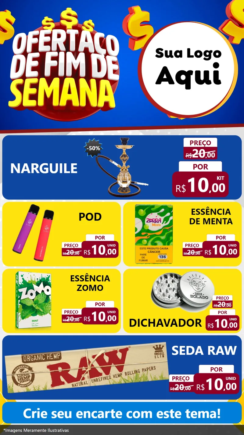 Modelo de TV para TV Vertical com o tema Ofertaço de Fim de Semana para Tabacaria