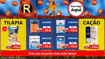 Modelo de TV para TV Horizontal com o tema Dia R - O Dia Mais Barato Do Mês para Peixaria