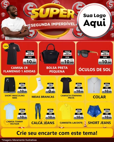 Modelo de Rede Social para Feed Instagram com o tema Super Segunda Imperdível para Roupas e acessórios