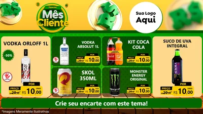 Modelo de TV para TV Horizontal com o tema Especial Mês do Cliente para Distribuidora de bebidas