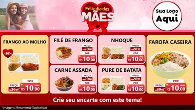 Modelo de TV para TV Horizontal com o tema Feliz Dia Das Mães para Restaurante