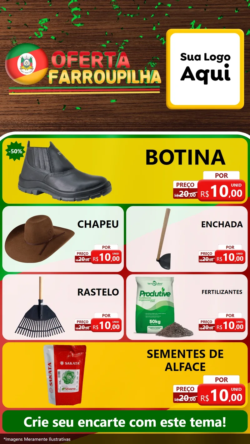 Modelo de TV para TV Vertical com o tema Oferta Farroupilha para Agropecuária
