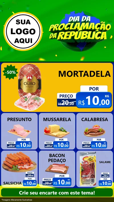 Modelo de Rede Social para Stories com o tema Dia Da Proclamação Da República para Frios e Laticínios