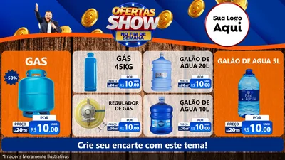 Modelo de TV para TV Horizontal com o tema Ofertas Show No Fim De Semana para Água e gás