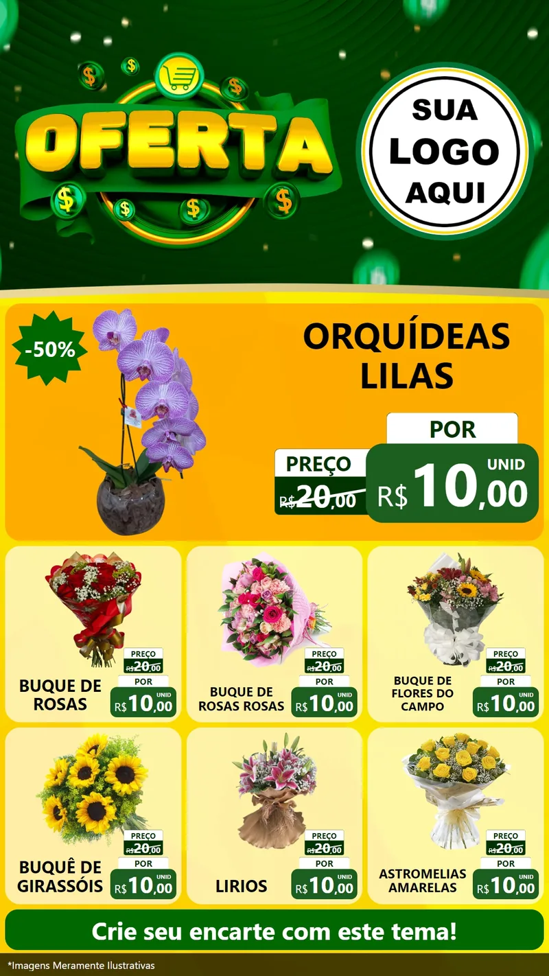 Modelo de Rede Social para Stories com o tema Oferta para Floricultura e jardim