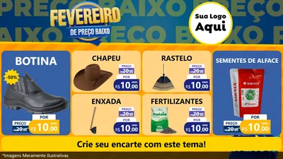 Modelo de TV para TV Horizontal com o tema Fevereiro de Preço Baixo para Agropecuária