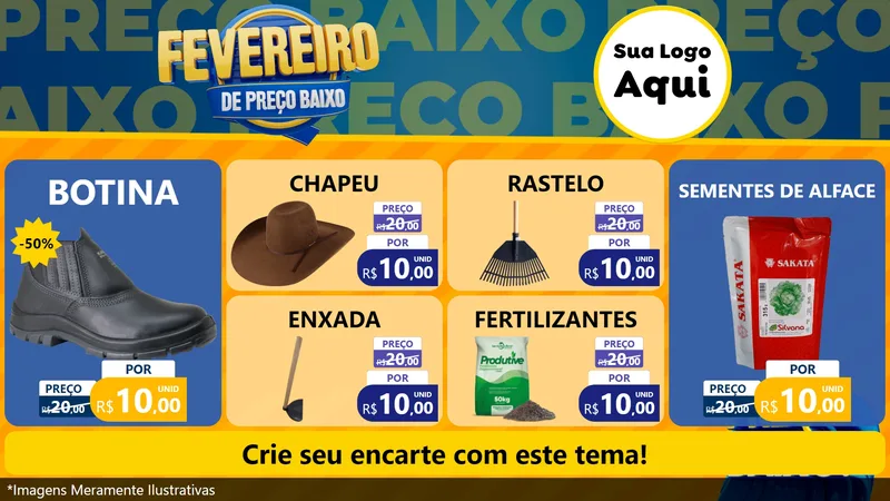 Modelo de TV para TV Horizontal com o tema Fevereiro de Preço Baixo para Agropecuária