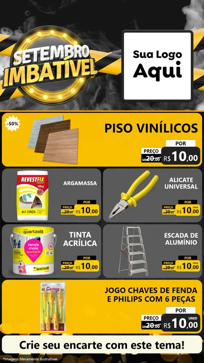 Modelo de TV para TV Vertical com o tema Setembro Imbatível para Material para Construção