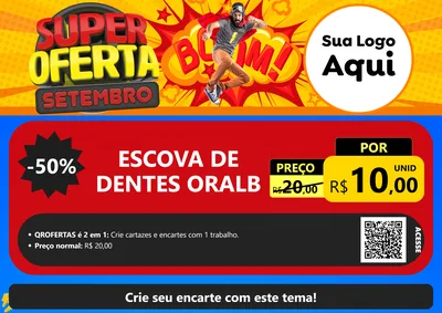 Modelo de Cartaz para Cartaz A4 Horizontal com o tema Super Oferta Setembro para Higiene Pessoal