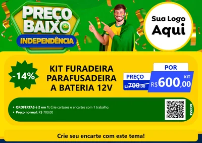 Modelo de Cartaz para Cartaz A4 Horizontal com o tema Preço Baixo de Independência para Maquinas e Ferramentas