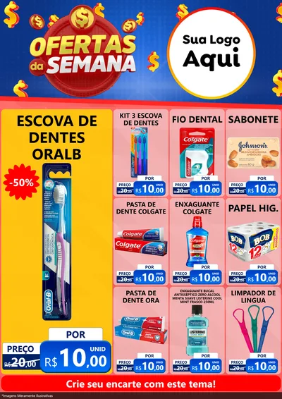 Modelo de Encarte para Encarte A4 Vertical com o tema Ofertas Da Semana para Higiene Pessoal