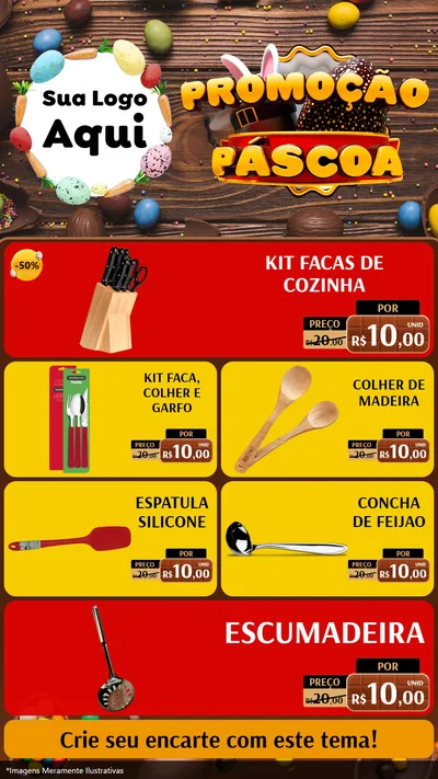 Modelo de TV para TV Vertical com o tema Promoção Páscoa para Utilidades Domésticas