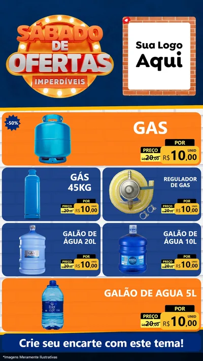 Modelo de TV para TV Vertical com o tema Sábado de Ofertas Imperdíveis para Água e gás