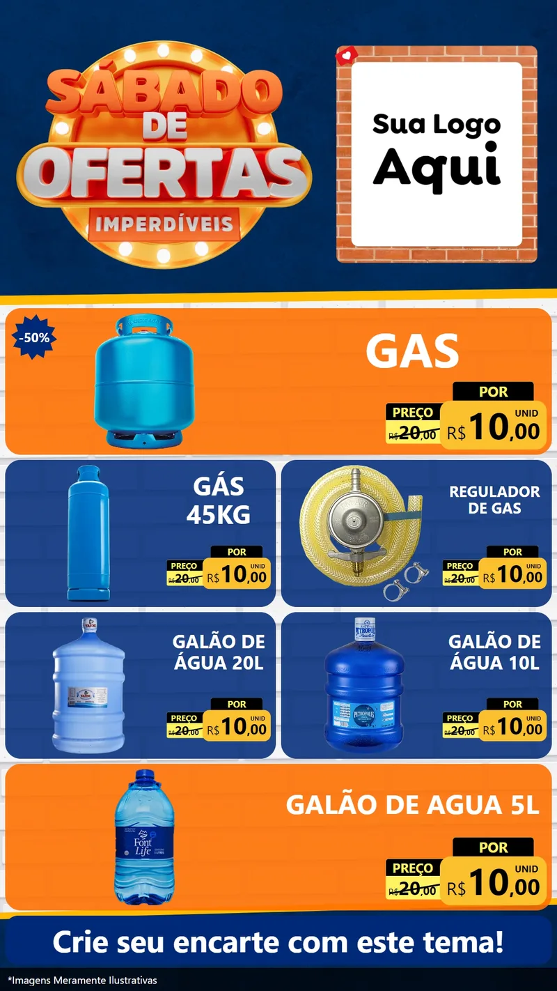 Modelo de TV para TV Vertical com o tema Sábado de Ofertas Imperdíveis para Água e gás