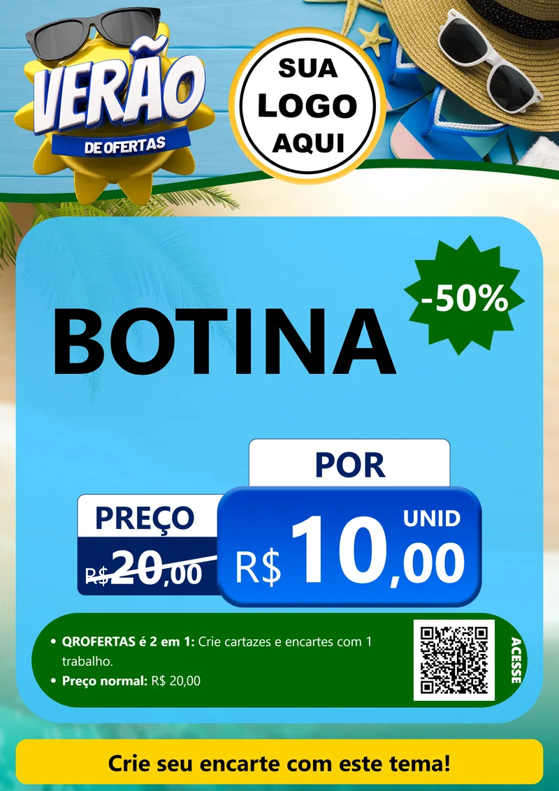 Modelo de Cartaz para Cartaz A4 Vertical com o tema Verão de Ofertas para Agropecuária