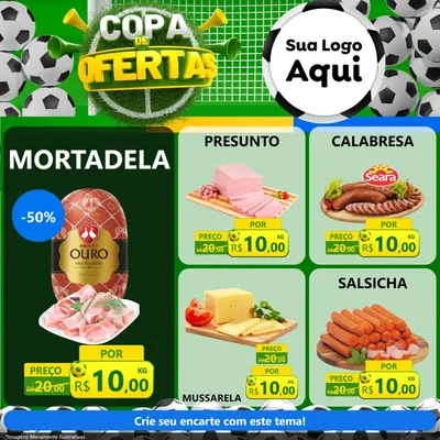Modelo de Rede Social para Feed Facebook com o tema Copa De Ofertas para Frios e Laticínios