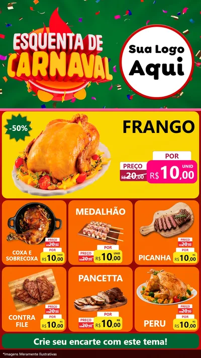 Modelo de Rede Social para Stories com o tema Esquenta de Carnaval para Assados