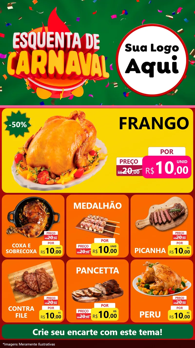 Modelo de Rede Social para Stories com o tema Esquenta de Carnaval para Assados