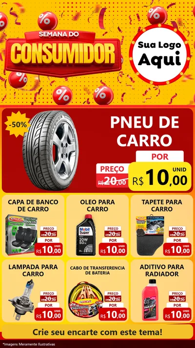 Modelo de Rede Social para Stories com o tema Semana do Consumidor para Auto peças
