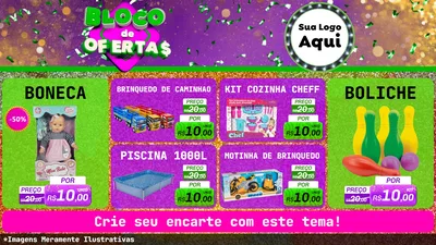 Modelo de TV para TV Horizontal com o tema Bloco de Ofertas para Brinquedos