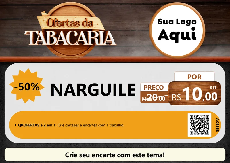 Modelo de Cartaz para Cartaz A4 Horizontal com o tema Ofertas da Tabacaria para Tabacaria