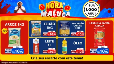 Modelo de TV para TV Horizontal com o tema Hora Maluca para Supermercado