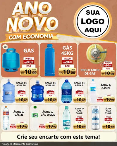 Modelo de Rede Social para Feed Instagram com o tema Ano Novo Com Economia para Água e gás