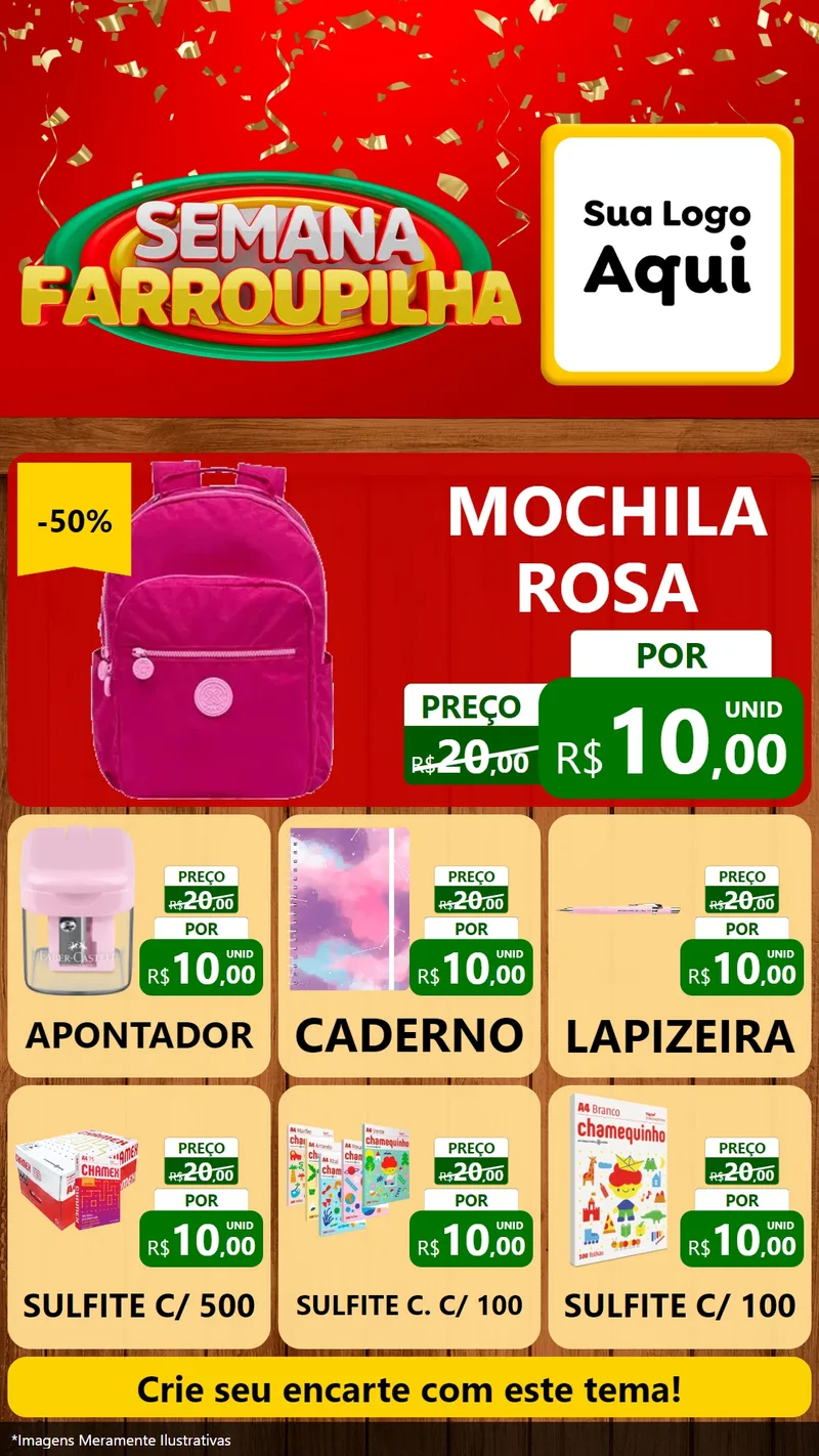 Modelo de Rede Social para Stories com o tema Semana Farroupilha para Papelaria