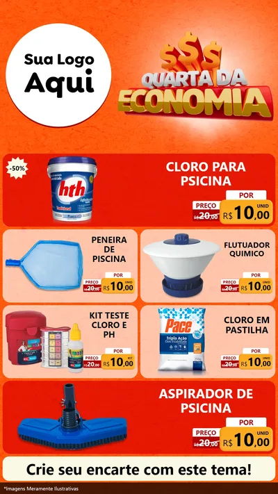 Modelo de TV para TV Vertical com o tema Quarta da Economia para Produtos para Piscina