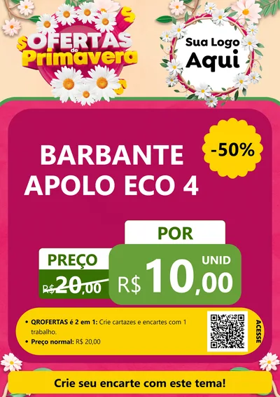 Modelo de Cartaz para Cartaz A4 Vertical com o tema Ofertas de Primavera para Armarinho e Aviamentos