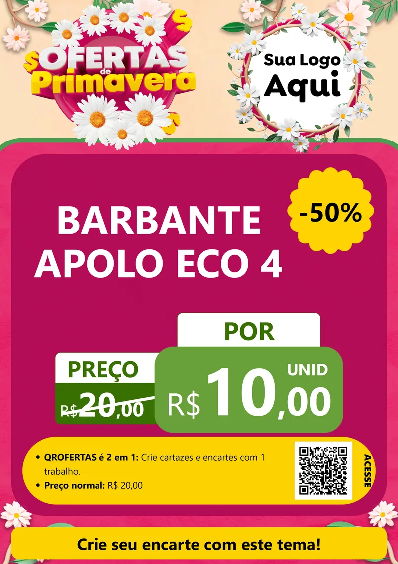 Modelo de Cartaz para Cartaz A4 Vertical com o tema Ofertas de Primavera para Armarinho e Aviamentos