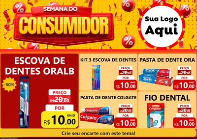 Modelo de Encarte para Encarte A4 Horizontal com o tema Semana do Consumidor para Higiene Pessoal
