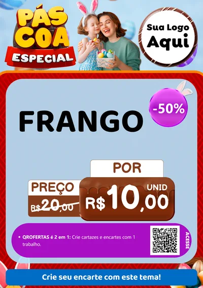Modelo de Cartaz para Cartaz A4 Vertical com o tema Páscoa Especial para Assados