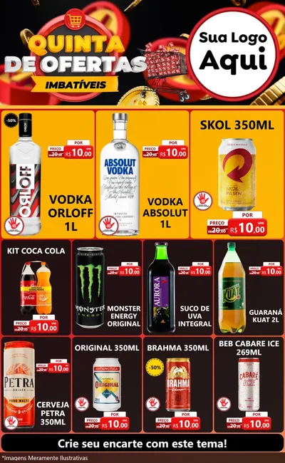 Modelo de Encarte para Encarte Grande com o tema Quinta de Ofertas Imbatíveis para Distribuidora de bebidas