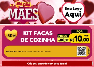 Modelo de Cartaz para Cartaz A4 Horizontal com o tema Dia Das Mães para Utilidades Domésticas